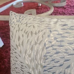 Bassett McNab shimmering leaf fabric handmade pillow.